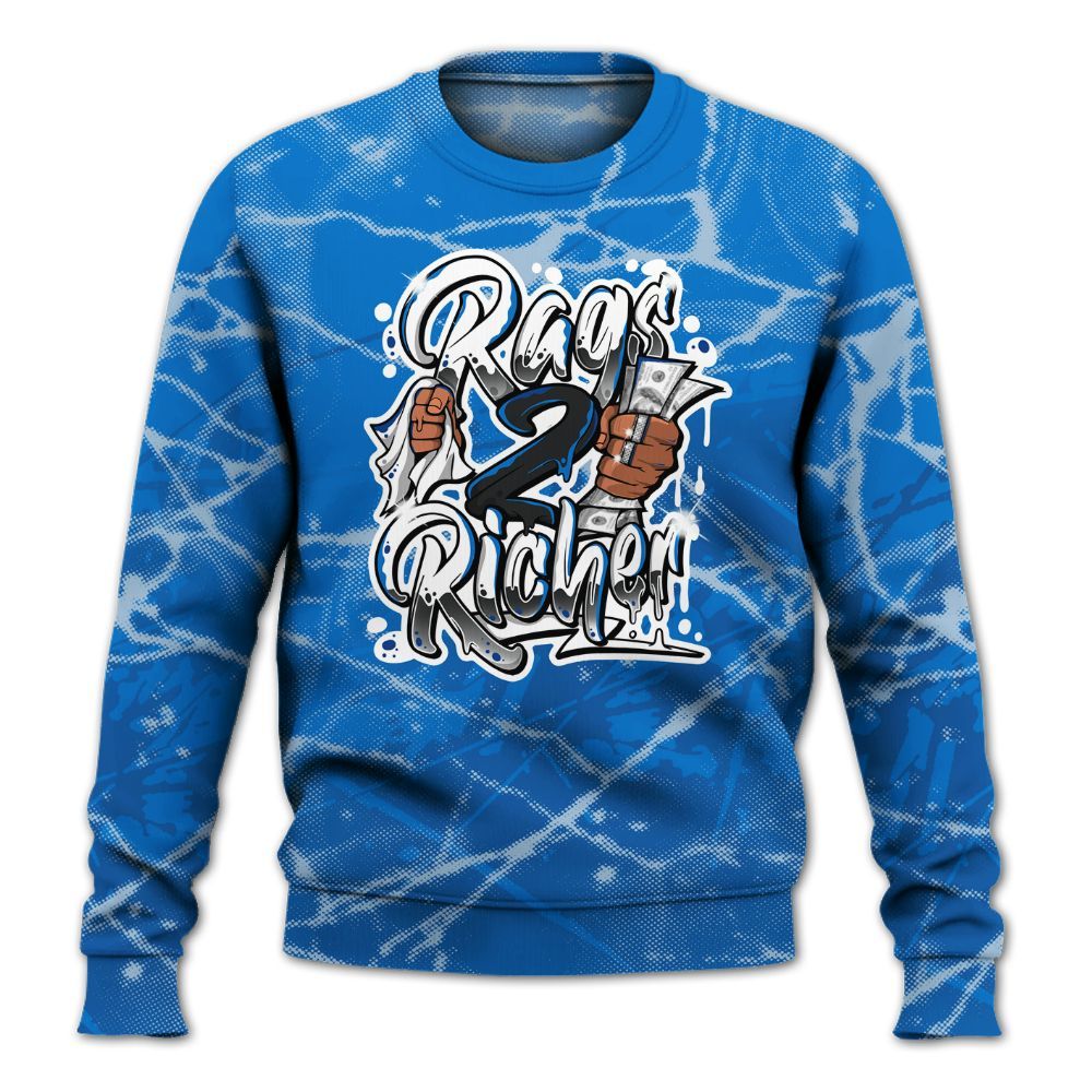 Sweatshirt To Match Blueberry 12s - Rag 2 Rich Graphic All Over Print