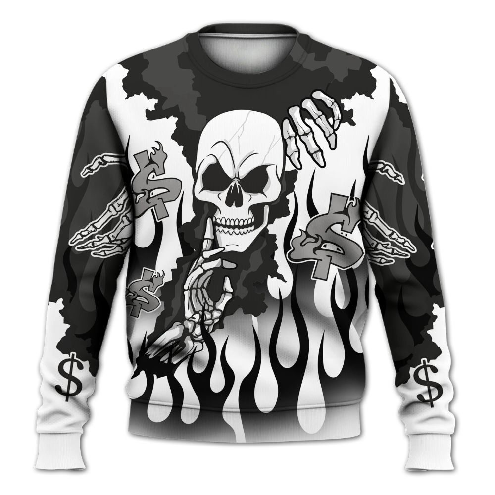 Sweatshirt To Match OG Steel Grey 10s - Ones Move In Silence Graphic Trapped All Over Print