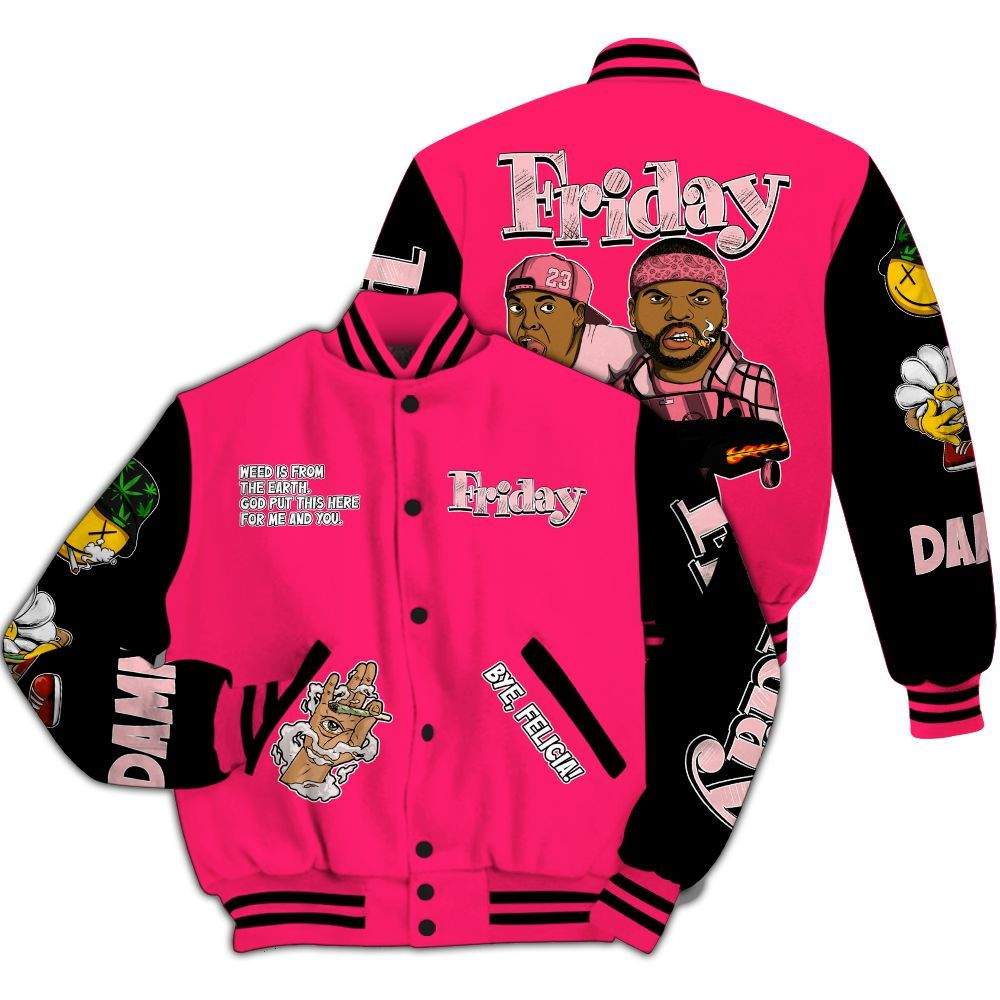 Varsity Jacket To Match A'One Hyper Pink Shirt, Friday Sneaker Stress Style All Over Print