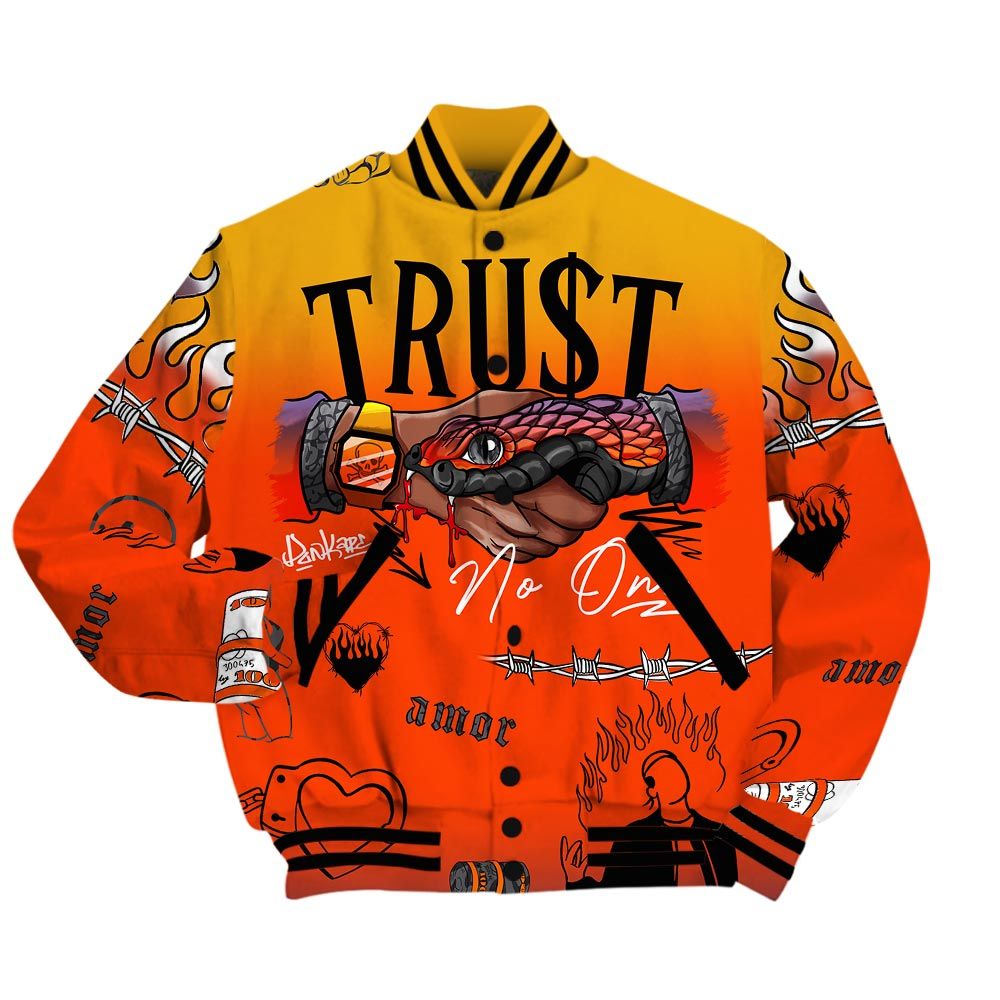Varsity Jacket To Match J Balvin Rio 3s - Snake Trust No One Varsity Jacket Outfit 1505 NCT