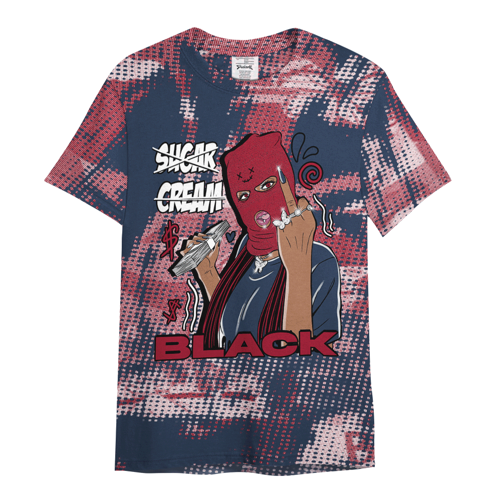 Shirt To Match Retro Olympic 6s - Black Sugarcream Unique Letter Pattern Shirt Unisex