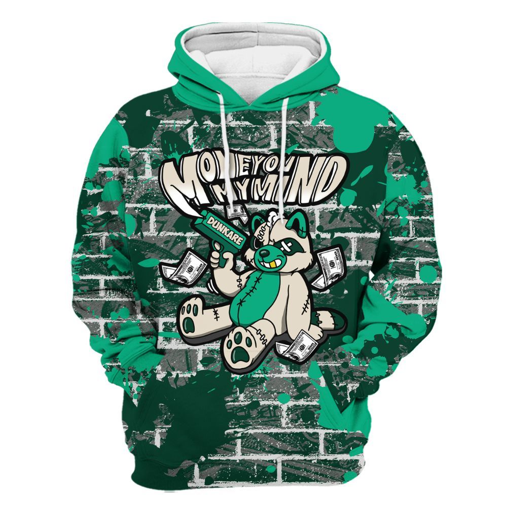 Hoodie To Match Oxidized Green 4s - Money On My Mind Raccoon Brick All Over Print