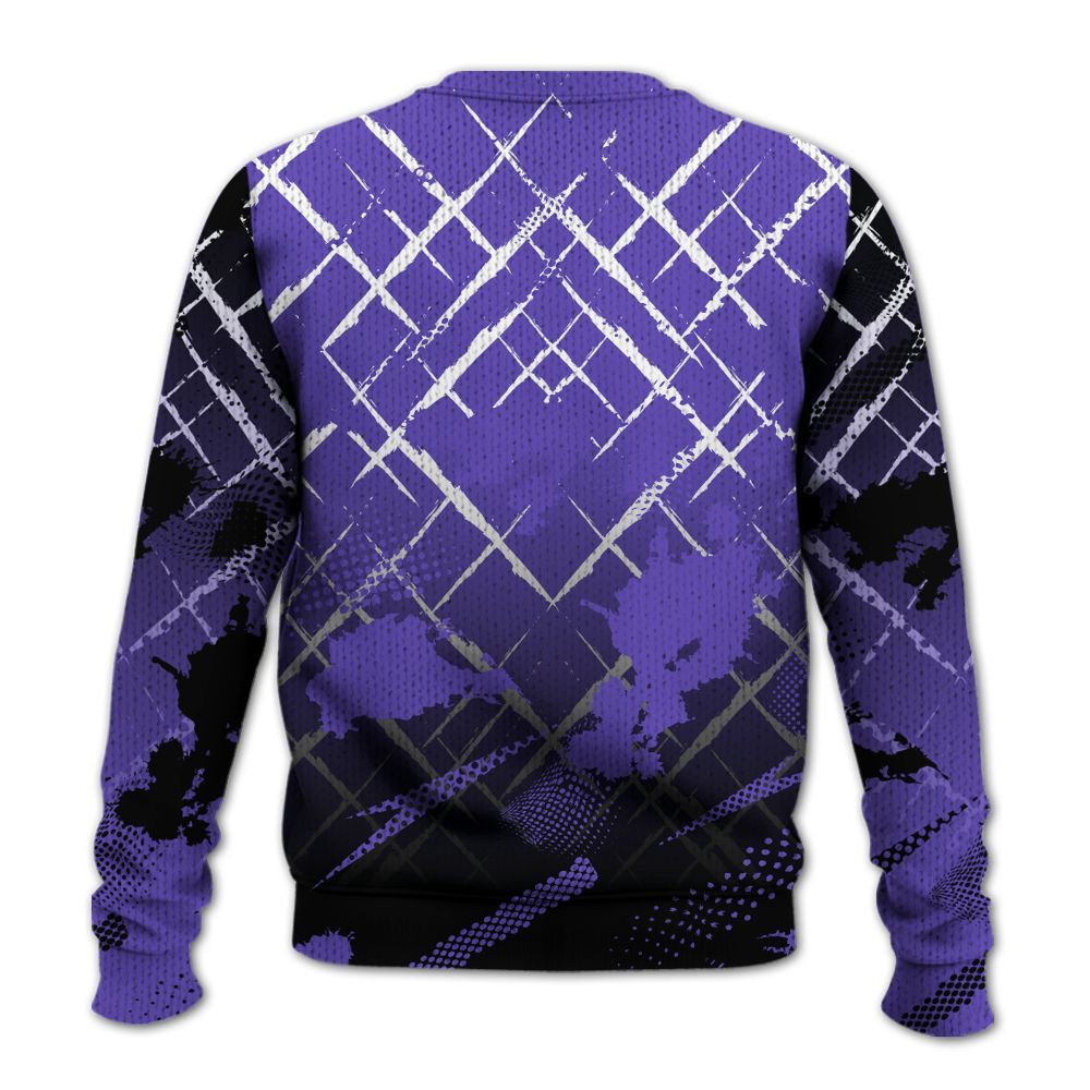 Knitted Sweater To Match Field Purple 12s - Halftone Stand Business Dripping