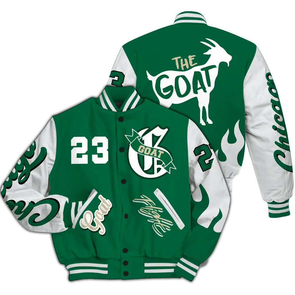 Varsity Jacket To Match Pine Green 4s - The G.O.A.T Flight Streetwear All Over Print