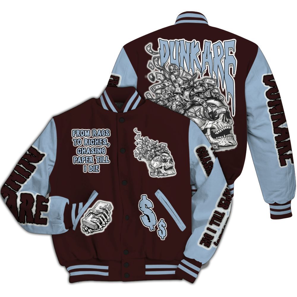 Varsity Jacket To Match Burgundy 5s - From Rags To Riches All Over Print