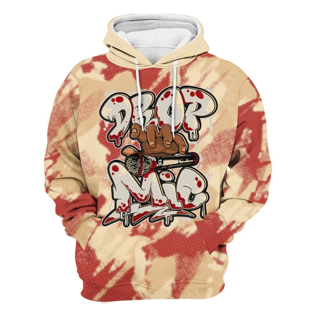 Hoodie To Match Dunk Low Strawberry Waffle - Drop Mic Abstract All Over Print