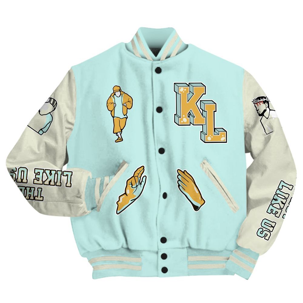 Varsity Jacket To Match Pure Platinum 4s - Dislike Us Graphic All Over Print