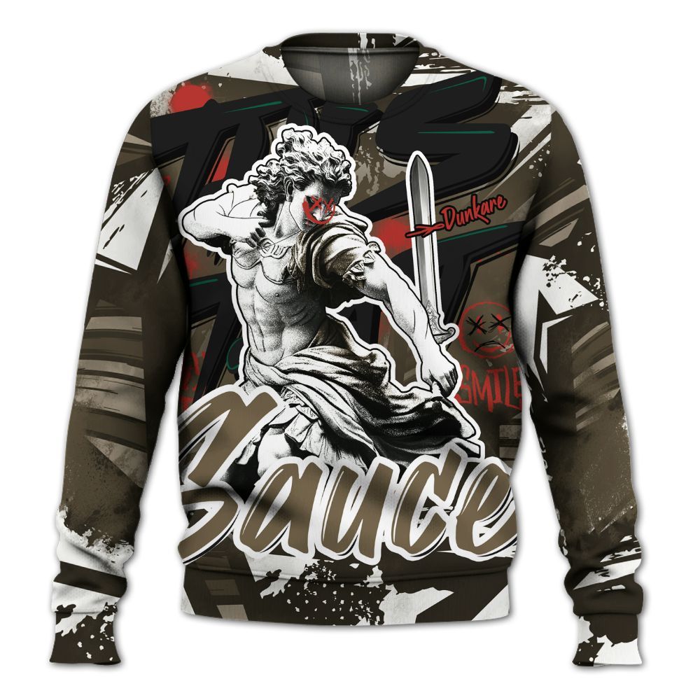 Sweatshirt To Match Olive 9s - This That Sauce Retro All Over Print