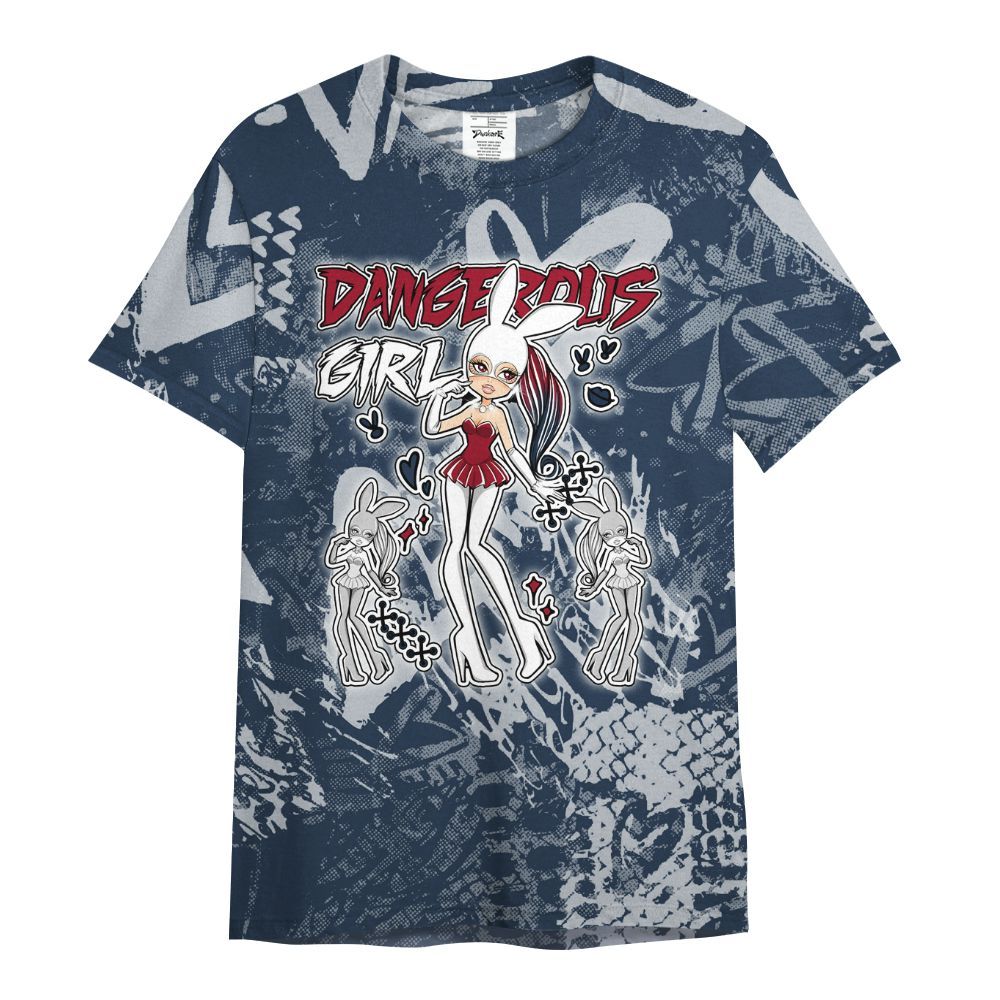 Shirt To Match Retro Olympic 6s - Dangerous.Girl Heart Grunge All Over Print
