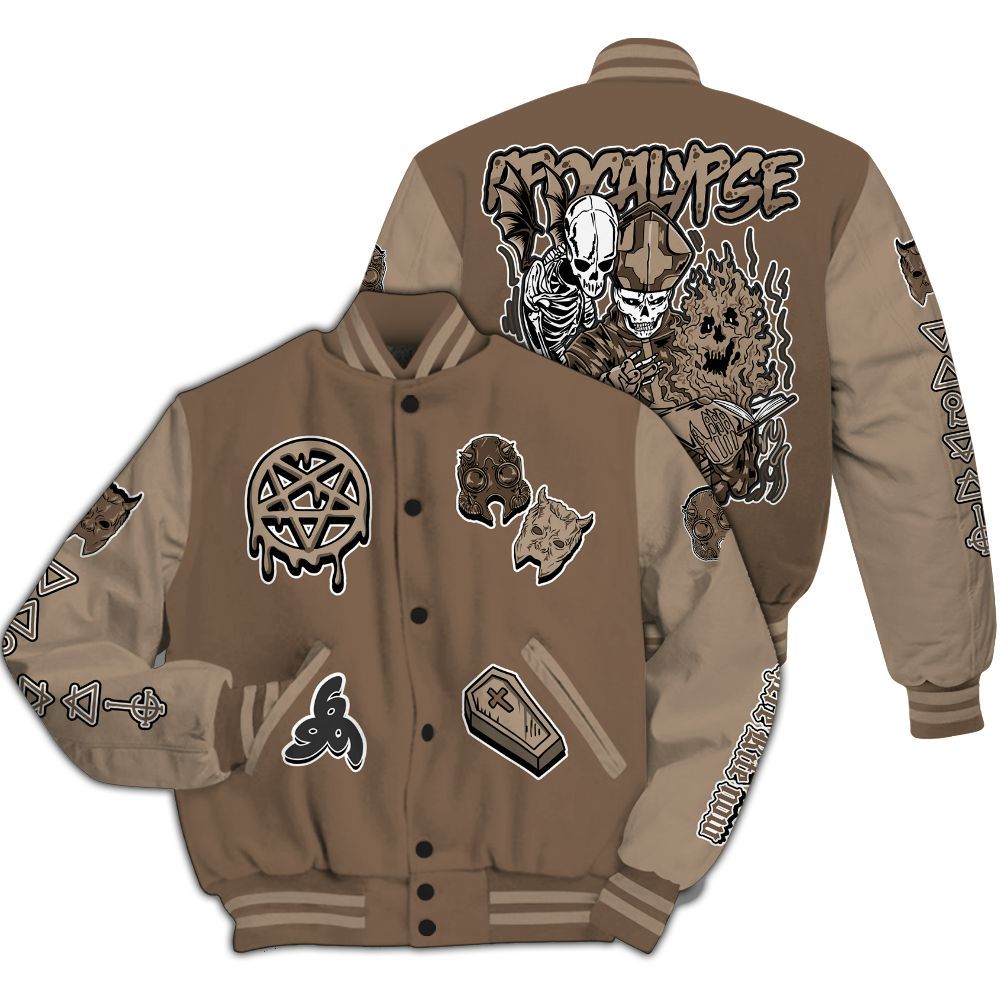Varsity Jacket To Match Dark Mocha Jack - Apocalypse Skeleton All Over Print