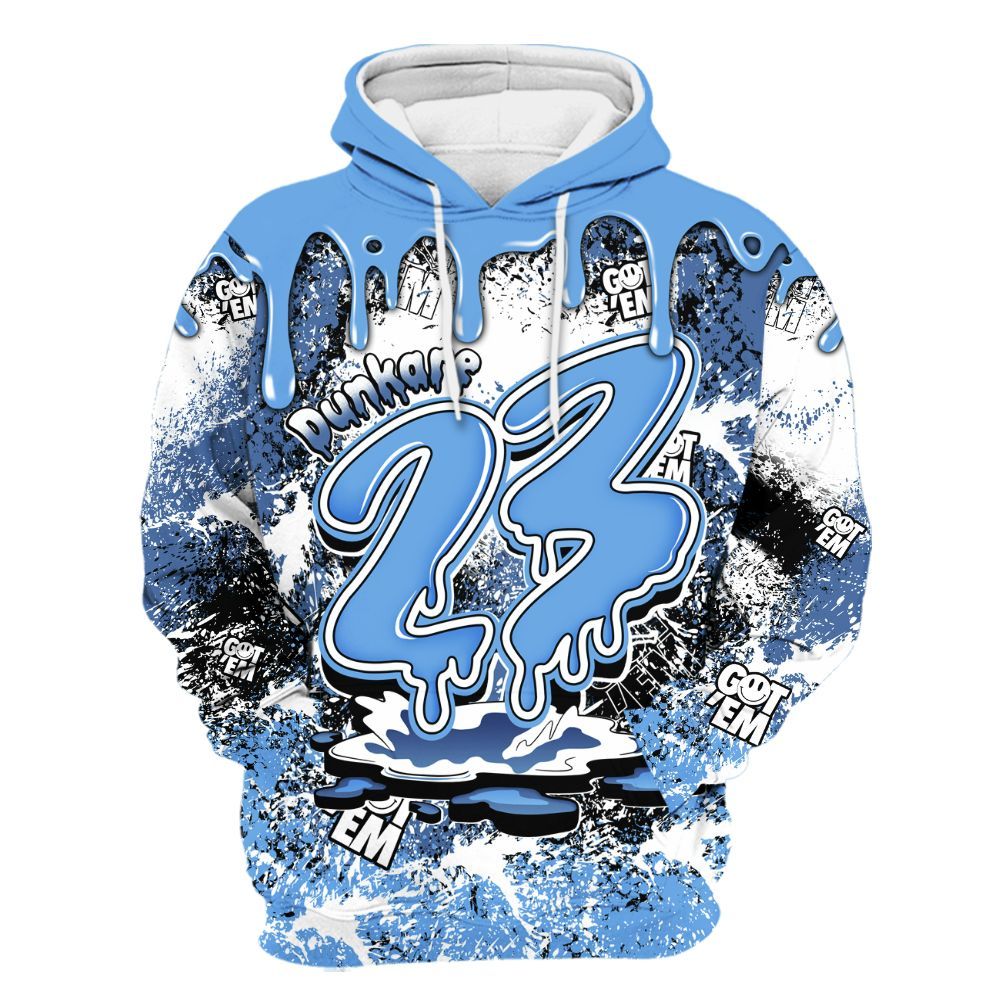 Hoodie To Match University Blue 6s - Dripping 23 Drip All Over Print