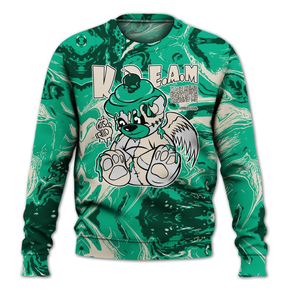 Sweatshirt To Match Oxidized Green 4s - Loot Bear Liquid All Over Print