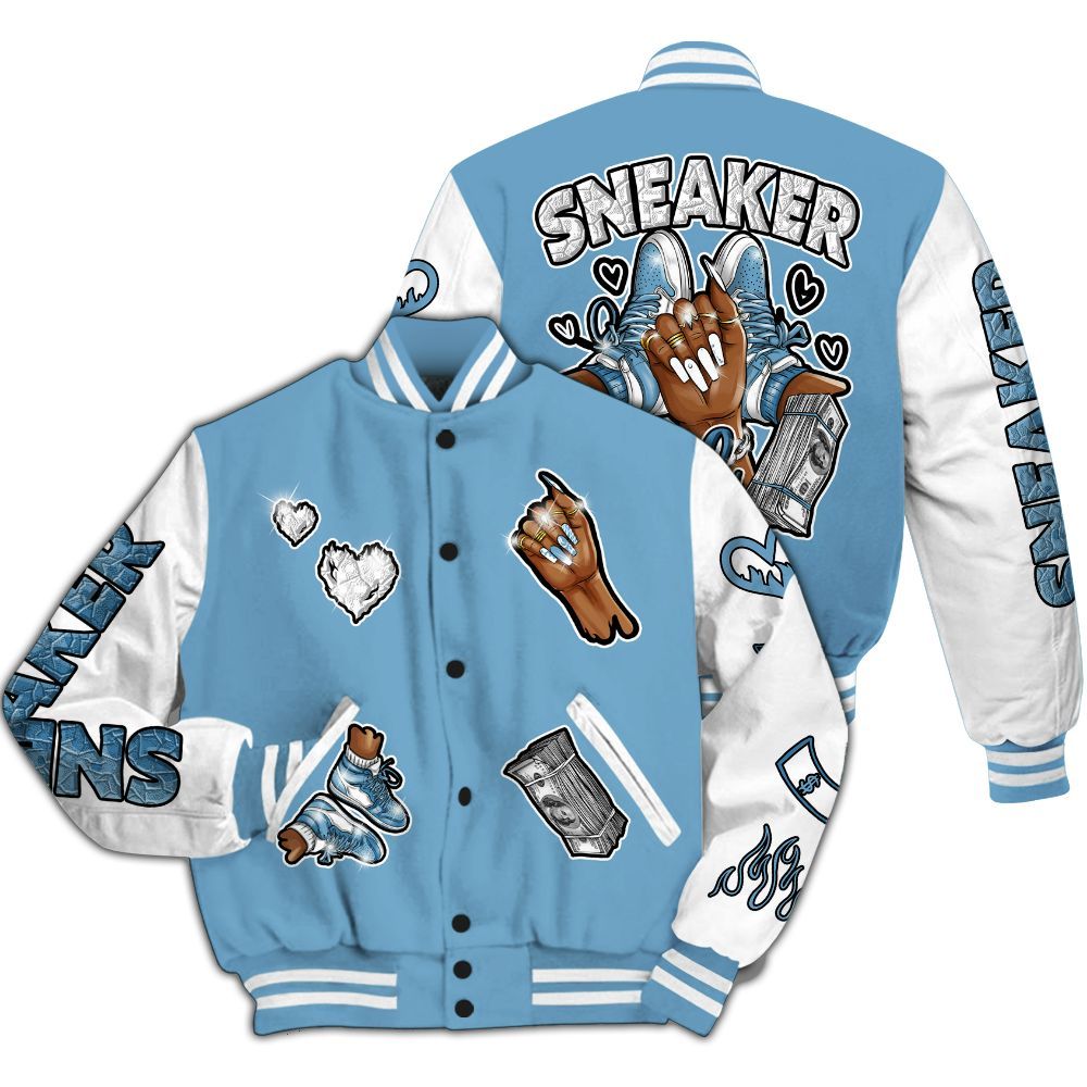 Varsity Jacket To Match High OG UNC Reimagined 1s - Sneakerz Girlz All Over Print