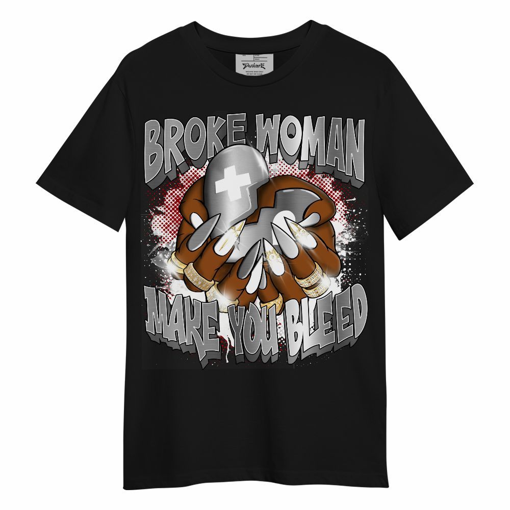 Shirt To Match Metallic Silver 14s - Broke Woman Heart Retro Unisex Shirt