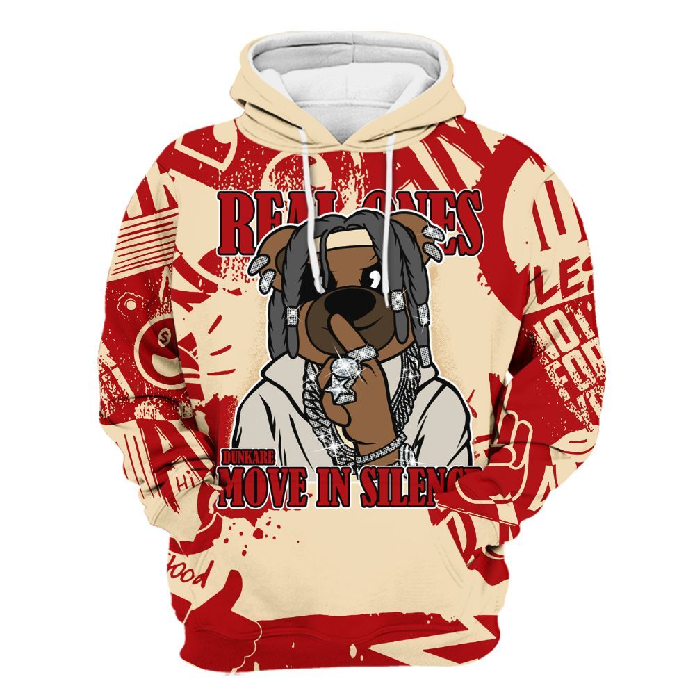 Hoodie To Match Dunk Low Strawberry Waffle - Silent Achievers Bear Monogram Graffiti All Over Print