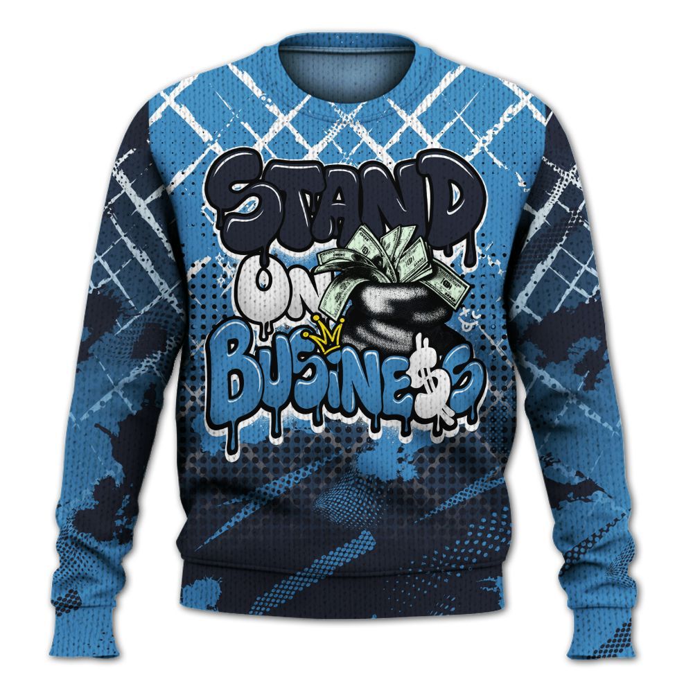 Knitted Sweater To Match Low OG Obsidian 1s - Halftone Stand Business Dripping