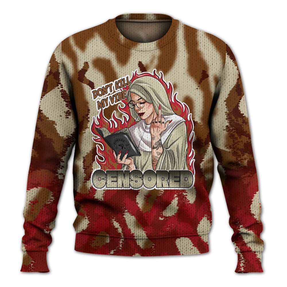 Knitted Sweater To Match Archaeo Brown 5s - Censoredz Burn