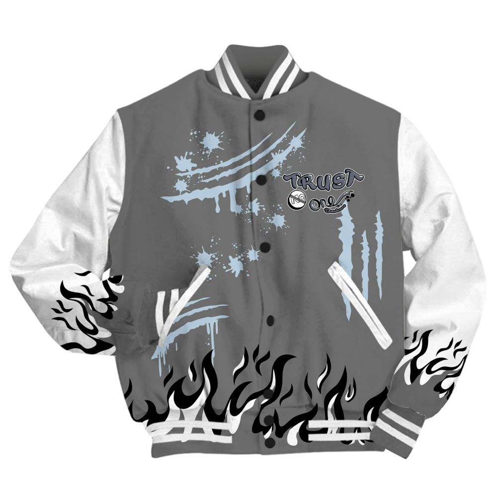 Varsity Jacket To Match Cool Grey 6s - Graphic Trust No One All Over Print