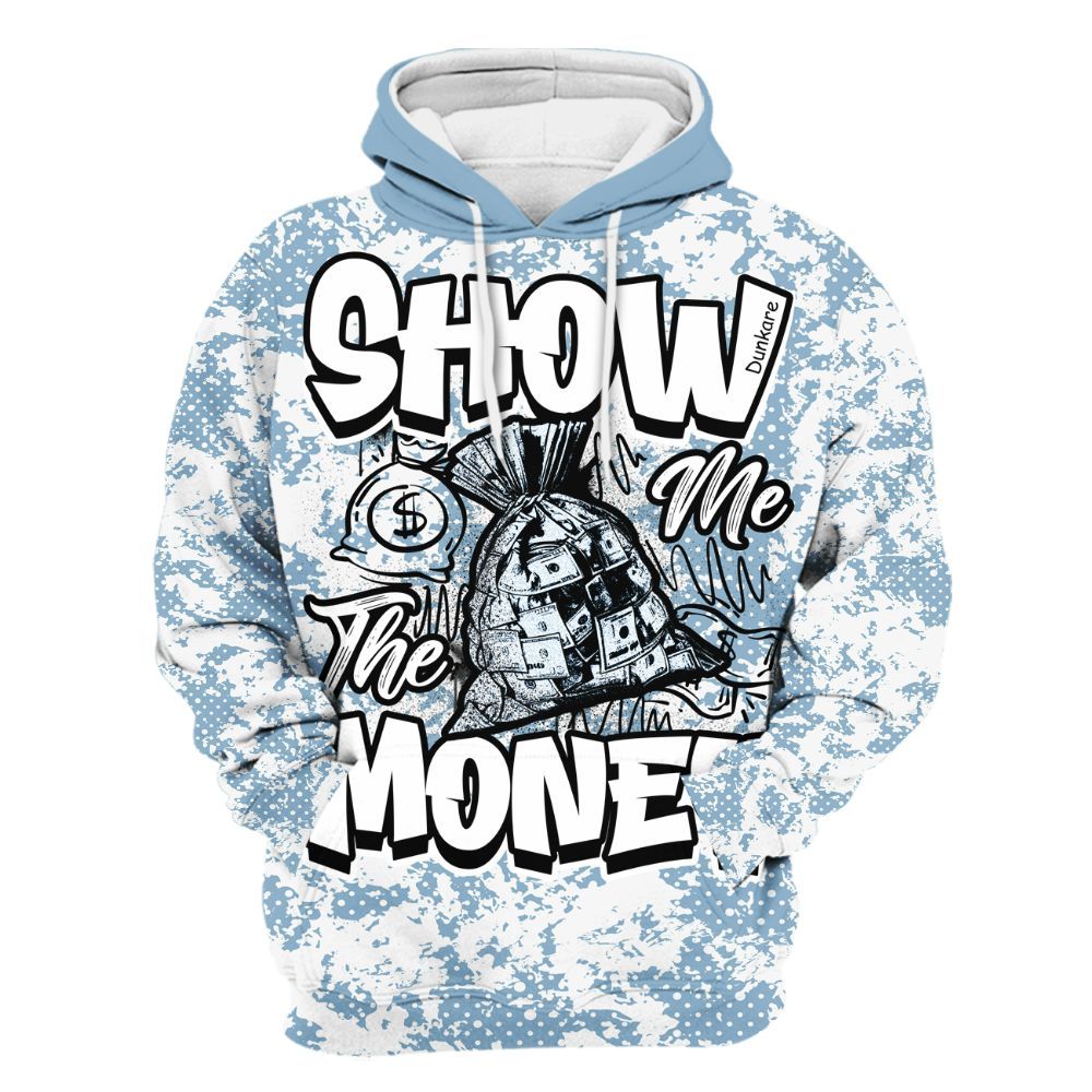 Hoodie To Match High University Blue 1s - Show Me The Money Retro All Over Print