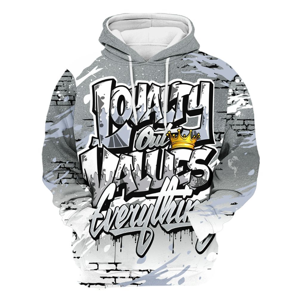 Hoodie To Match White Metallic 2026 5s - Values Of Loyalty Drip All Over Print