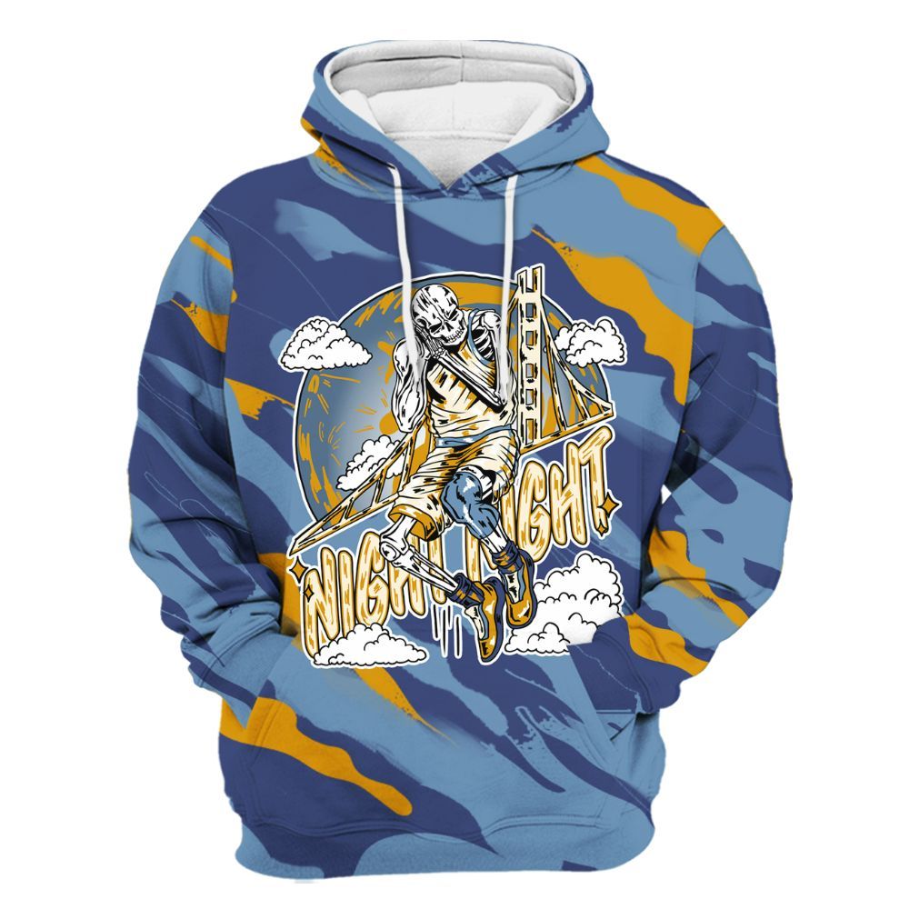 Hoodie To Match High OG First In Flight 1s - Seeya Skeleton Colored All Over Print