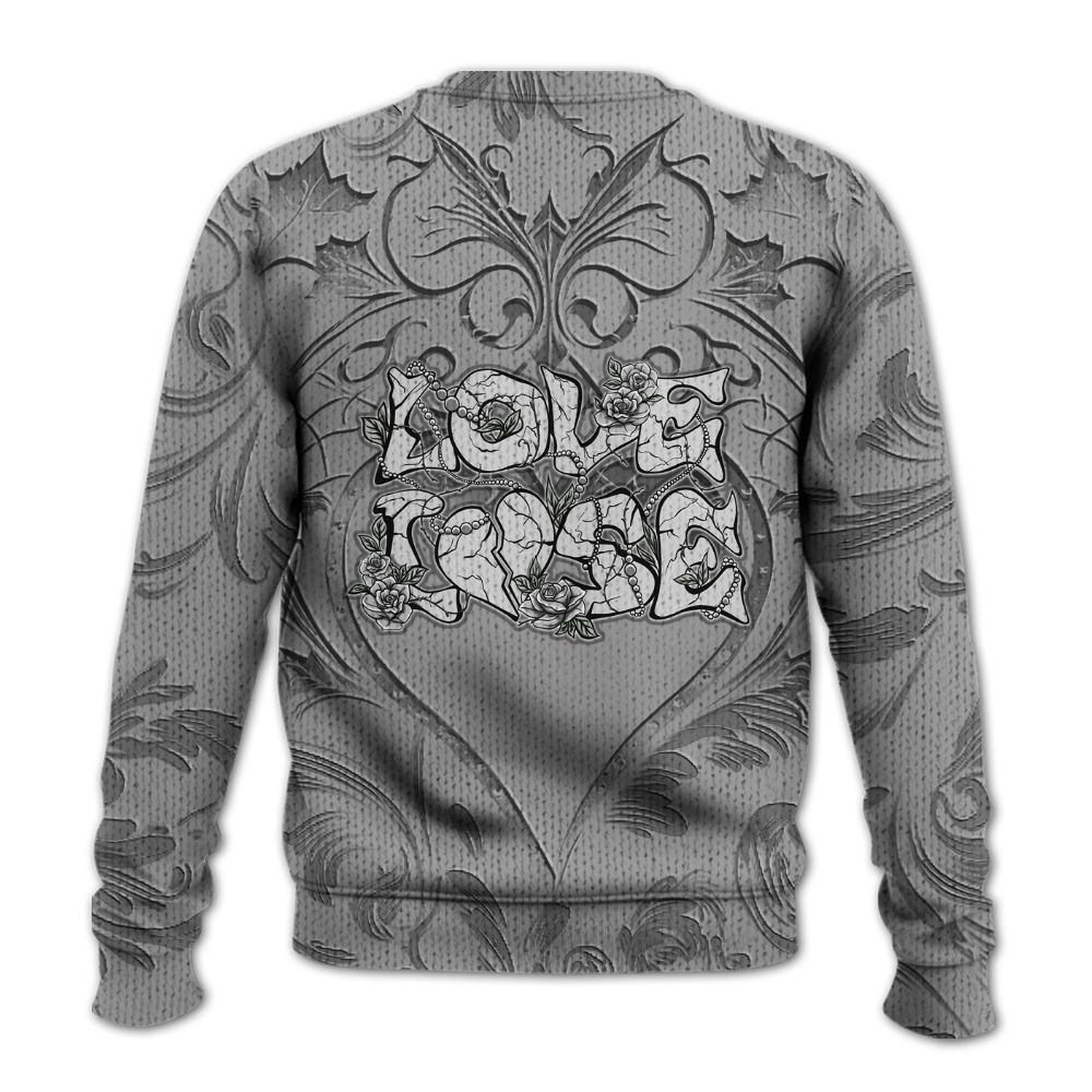 Knitted Sweater To Match Black Wolf Grey 12s - Loves Lose Gothic