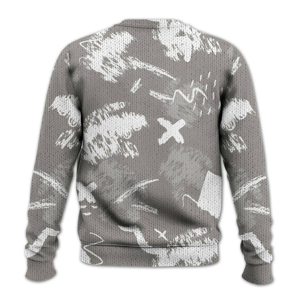 Knitted Sweater To Match Cool Grey 9s - Hustle Grind Pray Retro