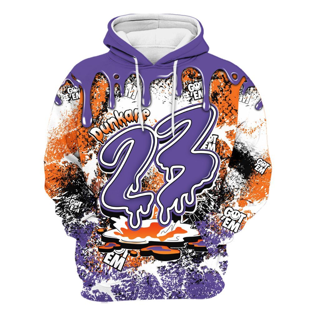 Hoodie To Match Air Max Waffle SP Voltage Purple - Dripping 23 Drip All Over Print