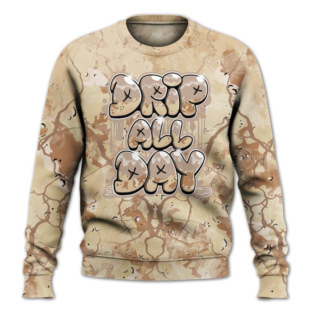 Sweatshirt To Match Desert Camo 3s - DRIPPIN Days Graphic Halloween All Over Print