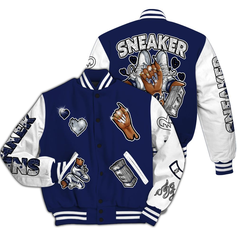 Varsity Jacket To Match Midnight Navy 11s - Sneakerz Girlz All Over Print
