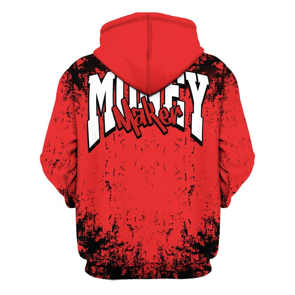 Hoodie To Match Red Thunder 4s - Move In Silence Money Street Retro All Over Print
