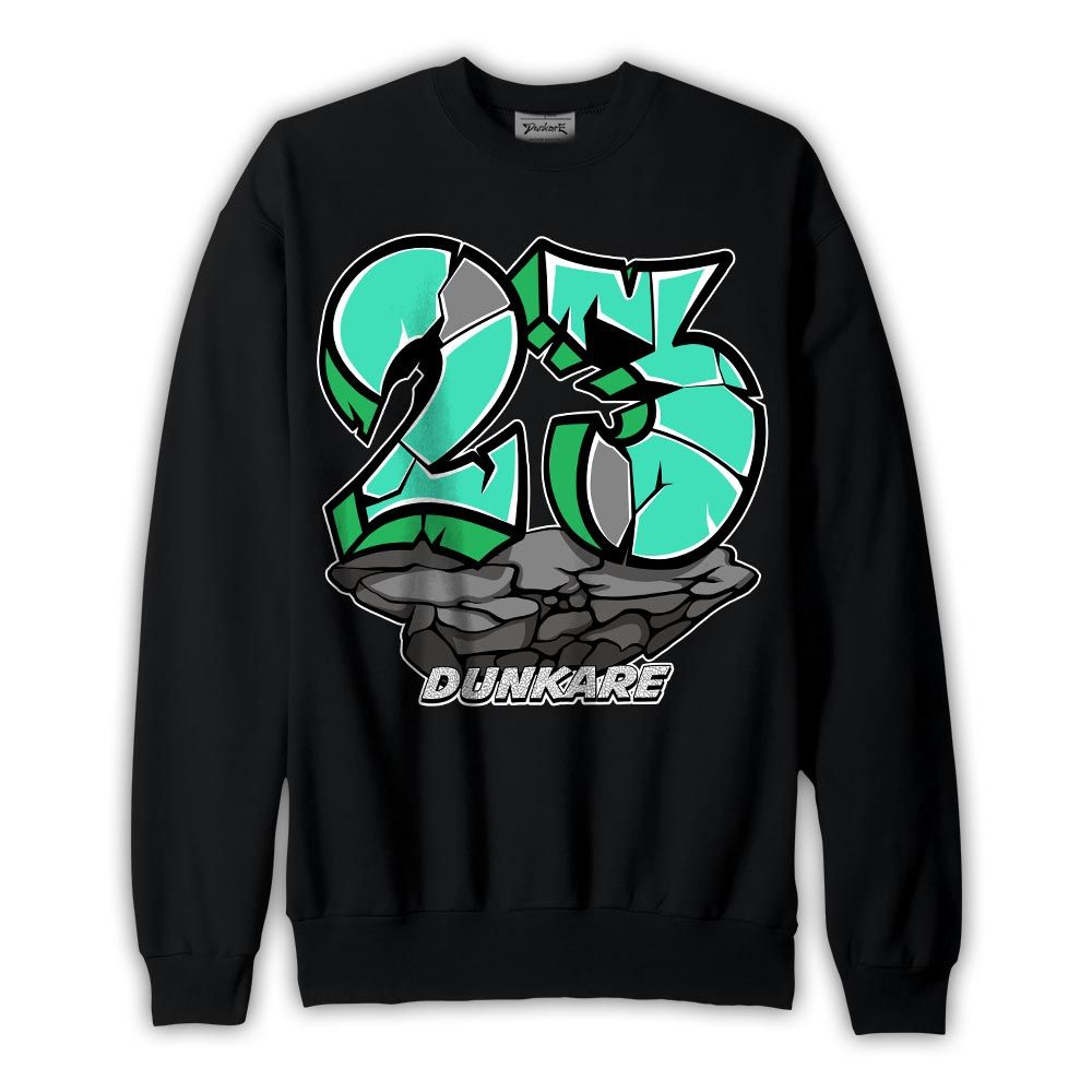 Sweatshirt To match Black Green Glow 3s Sweatshirt - Cracked 23 Graffiti Graphic