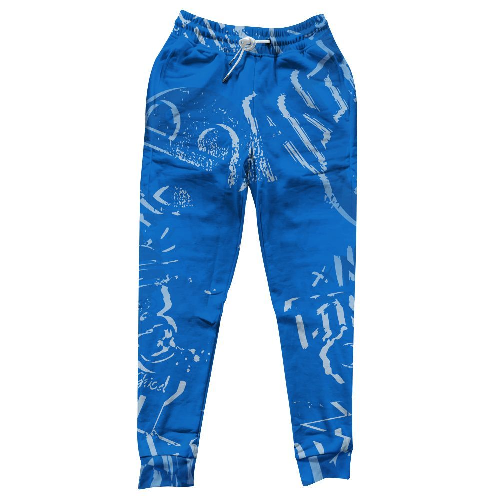Sweatpant To Match Blueberry 12s - Monogram Graffiti All Over Print