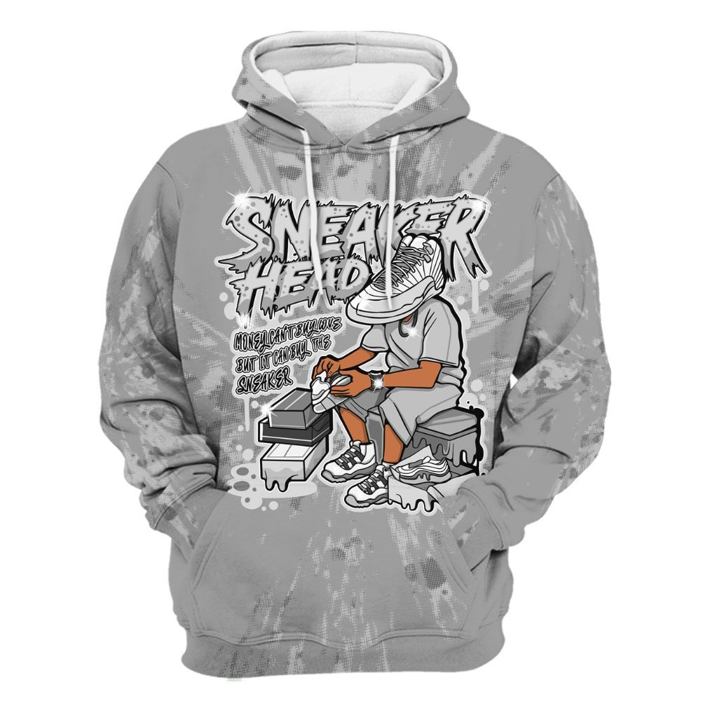 Hoodie To Match Black Wolf Grey 12s - Sneakers Headache Graphic Luxury All Over Print