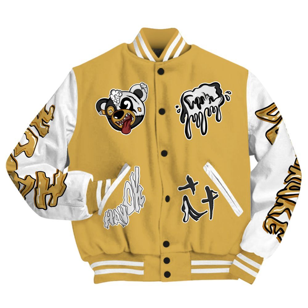 Varsity Jacket To Match Retro Light Ginger 14s - Havok Bear All Over Print