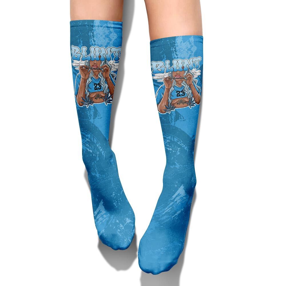 Sock To Match Powder Blue 9s - Bluntz Unique Circle Splash