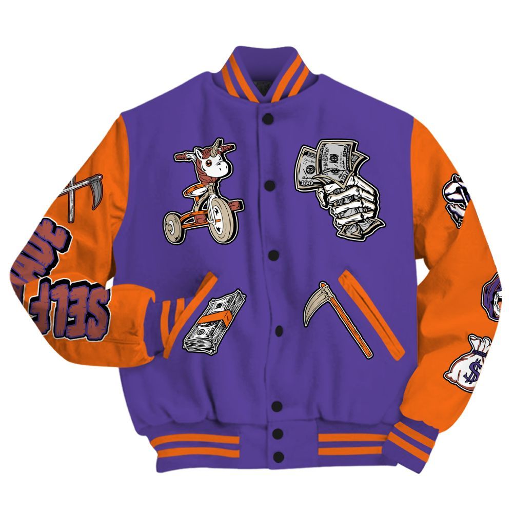 Varsity Jacket To Match Air Max Waffle SP Voltage Purple - Self Make Skeleton All Over Print