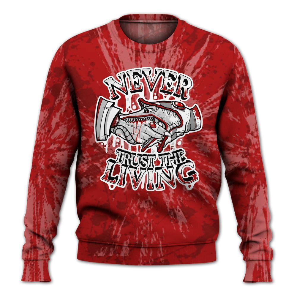 Sweatshirt To Match Red Taxi 12s - Never Trusting Living Graphic Halloween All Over Print