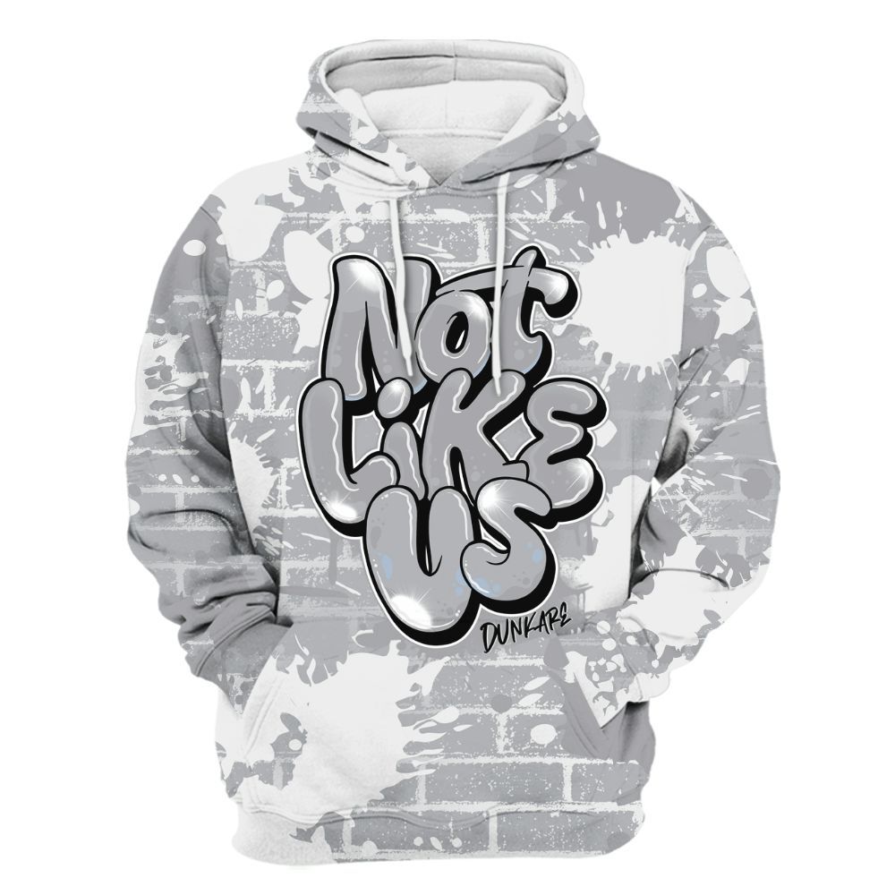 Hoodie To Match Low OG Wolf Grey 1s - None Like Us Graphic Brick Art All Over Print