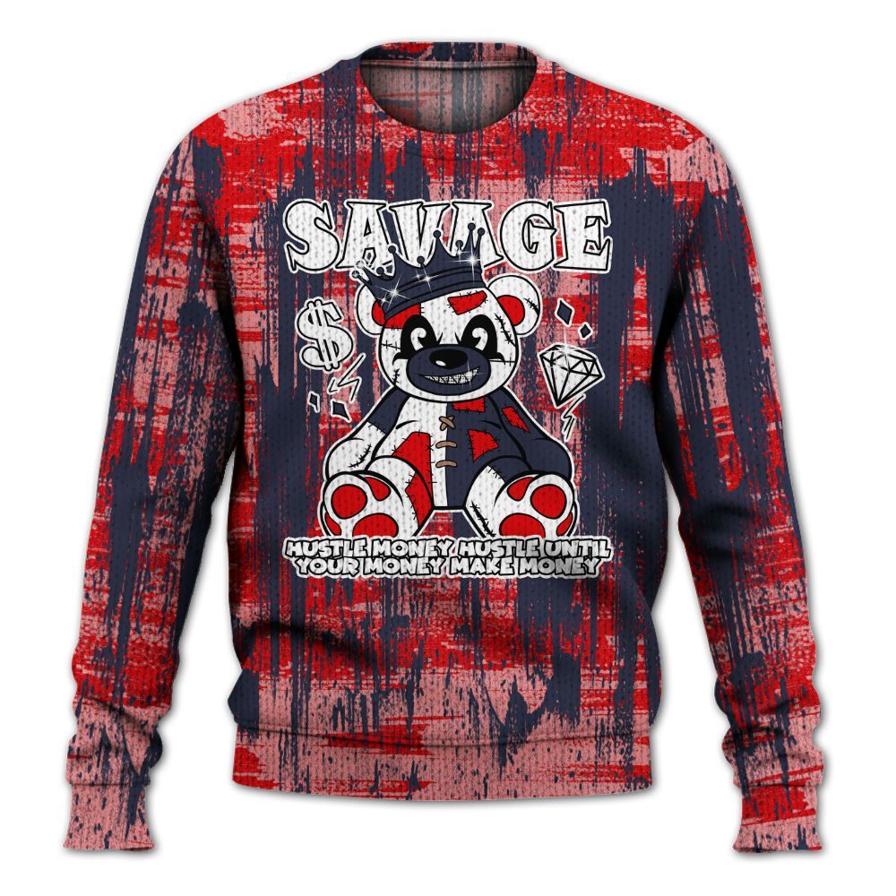 Knitted Sweater To Match Low OG Howard Bison 1s - Savages Bear Glitch Art