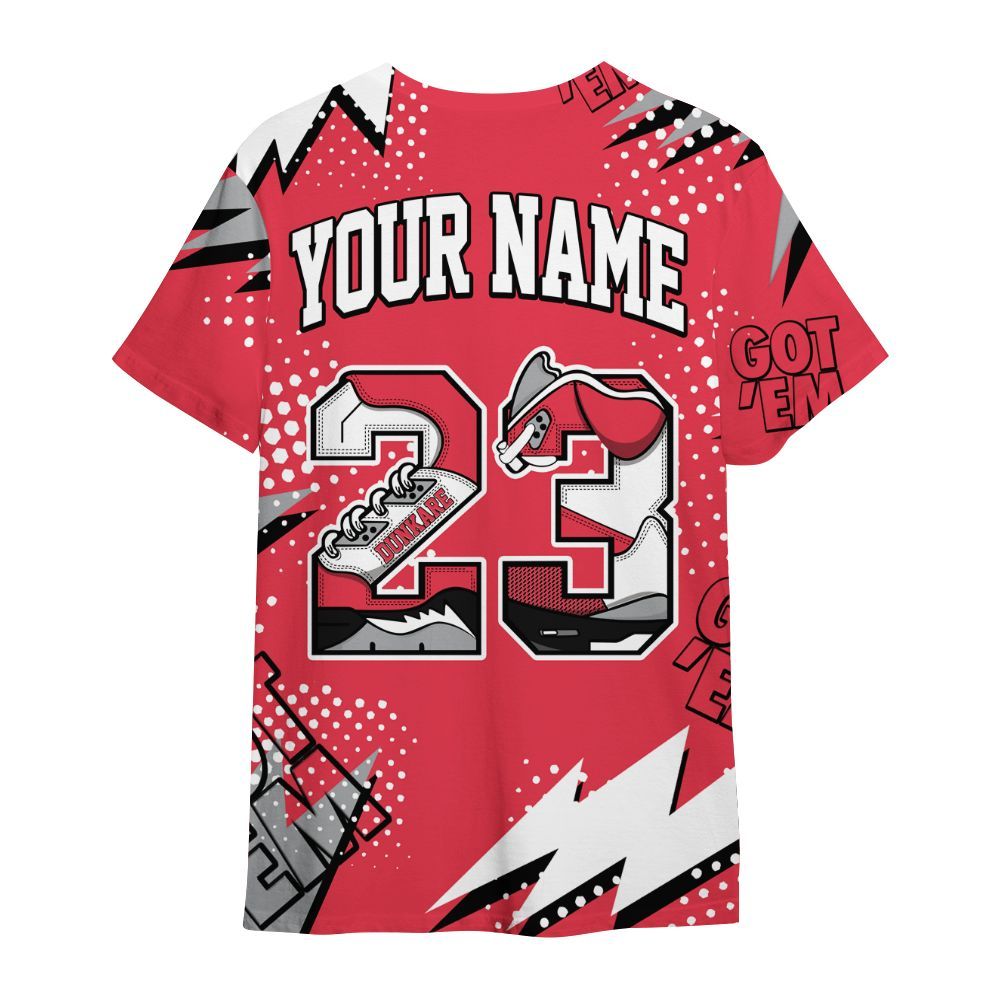 Shirt To Match Black Cement 3s - Custom Name Number 23 5s All Over Print