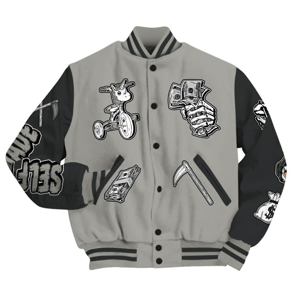 Varsity Jacket To Match High Satin Shadow 1s - Self Make Skeleton All Over Print