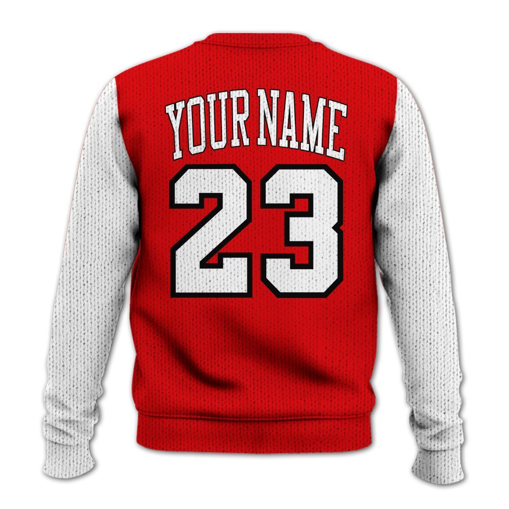 Knitted Sweater To Match Low OG Howard Bison 1s, Custom Name Number 23 Drip