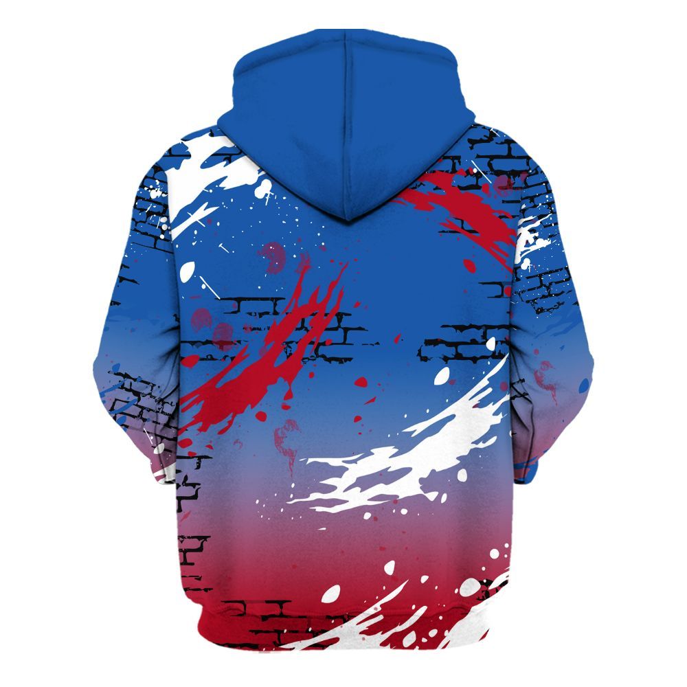 Hoodie To Match Air Griffey Max Black Red Navy Blue 1s - Values Of Loyalty Drip All Over Print