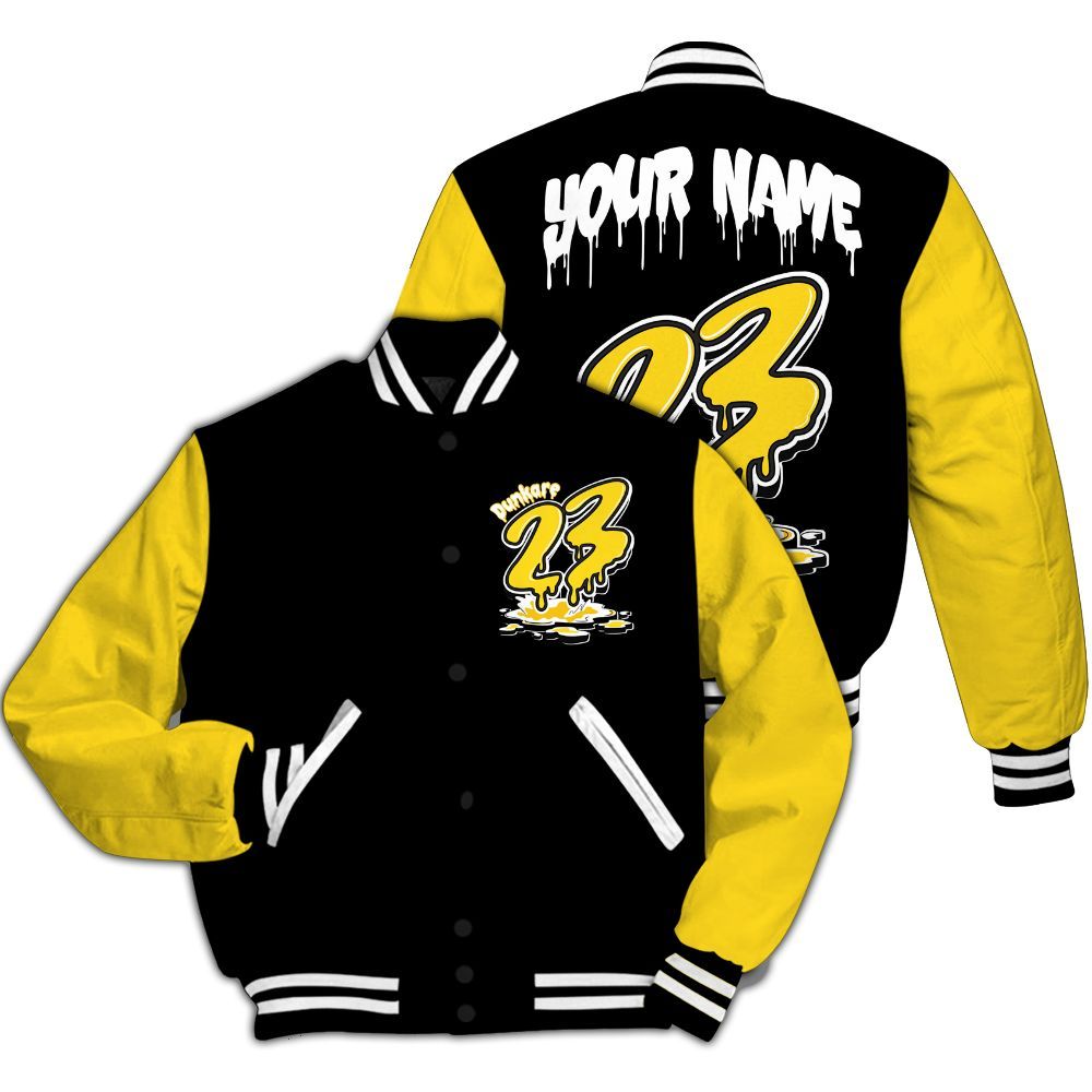 Varsity Jacket To Match Retro Thunder 4s - Custom Name 23 Drip All Over Print