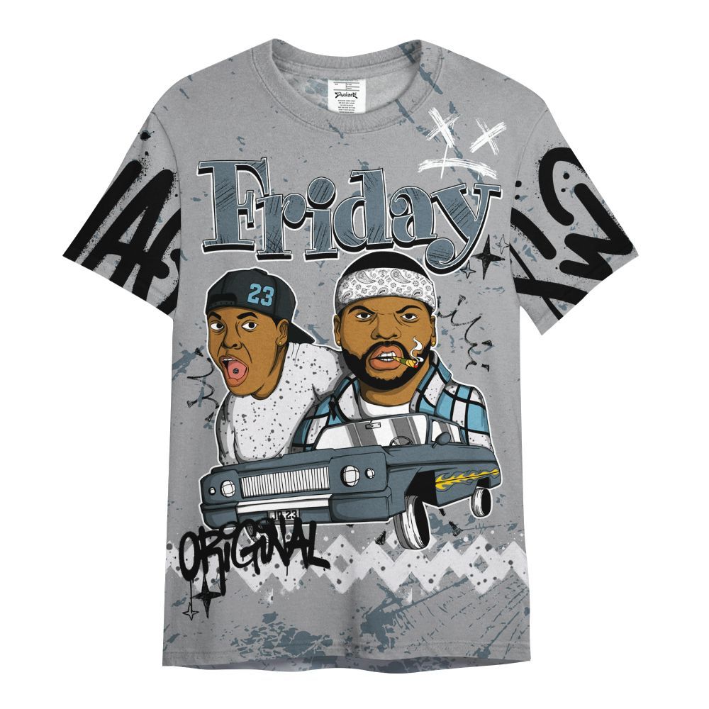 Shirt To Match Retro Light Graphite Wolf Grey 5s - Friday Sneaker Crayon All Over Print
