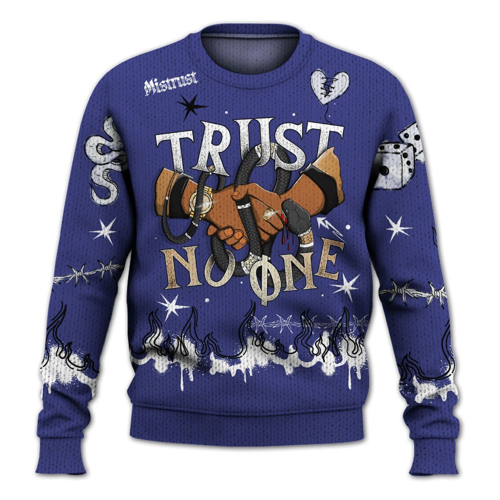Sweater To Match JM Pro Black Concord - Trust No One Snake-Bite Doodle Crayon Graphic