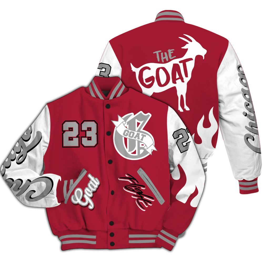 Varsity Jacket To Match High OG Chicago Shadow 1s - The G.O.A.T Streetwear All Over Print