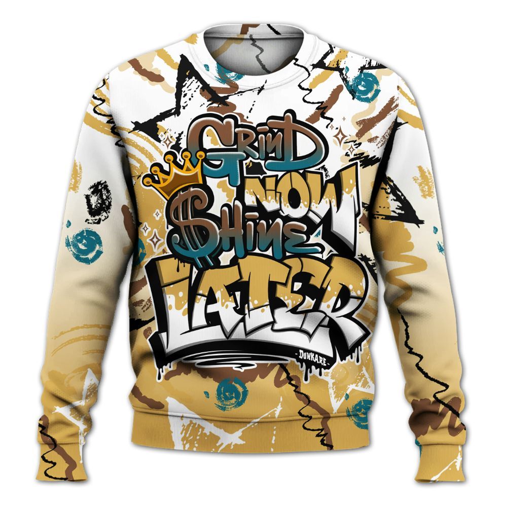 Sweatshirt To Match Retro Cacao Wow 4s - Grind Shine Later Drip All Over Print