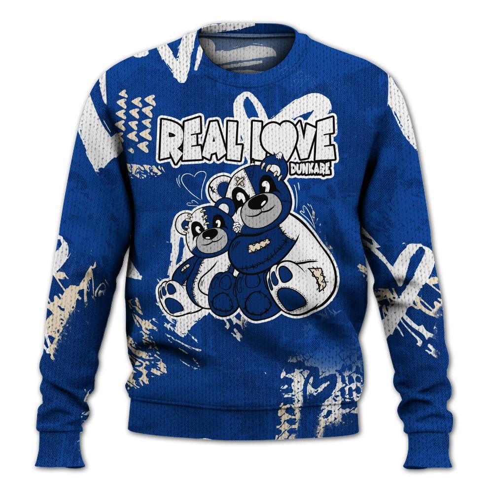 Knitted Sweater To Match Low Game Royal 1s - Sincere Fondness Bear